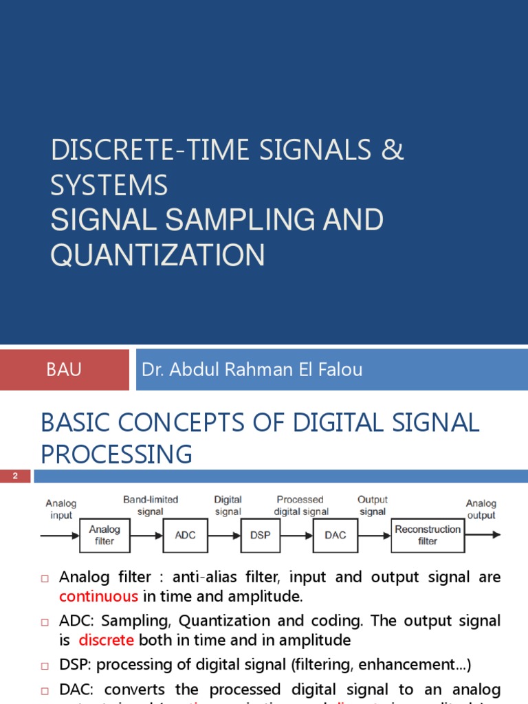 DiscreteTime Signals & Systems Signal Sampling and Quantization PDF