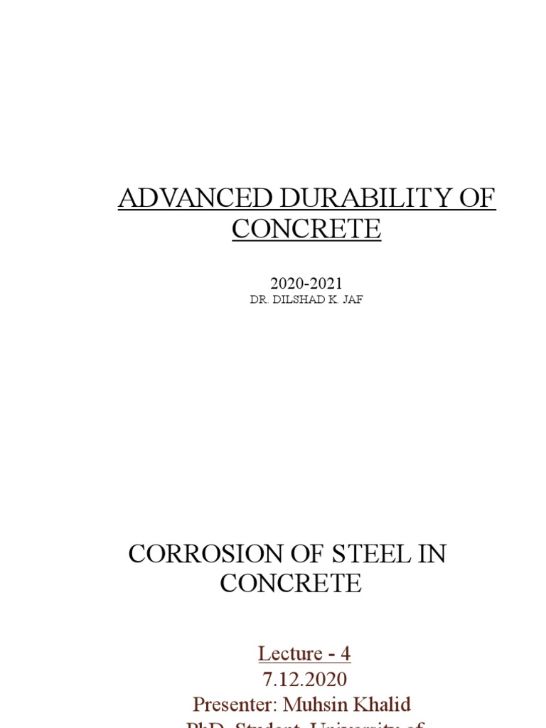 Corrosion of Steel in Concrete | PDF | Rust | Corrosion
