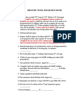 Pressure Vessel Repair Procedure