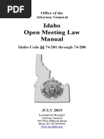 Idaho Open Meeting Law Manual: Office of The Attorney General