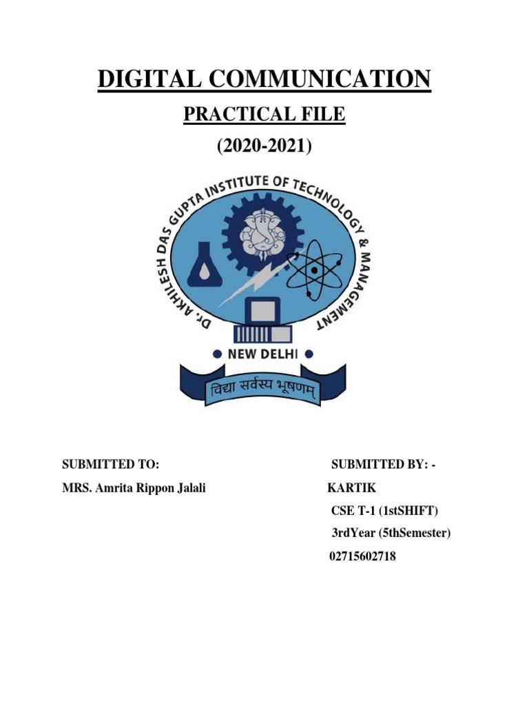 Digital Communication Practical File | PDF | Modulation | Sampling ...