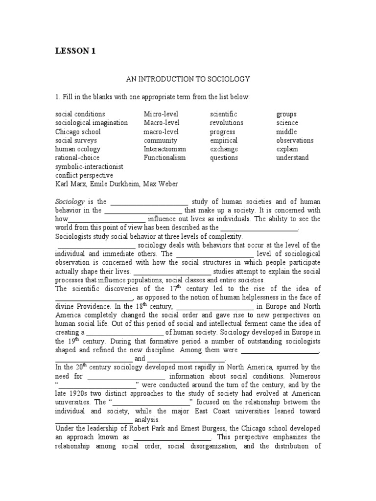 Introduction to Sociology Concepts | PDF | Sociology | Survey Methodology