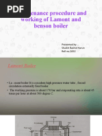 Maintenance Procedure and Working of Lamont and Benson Boiler