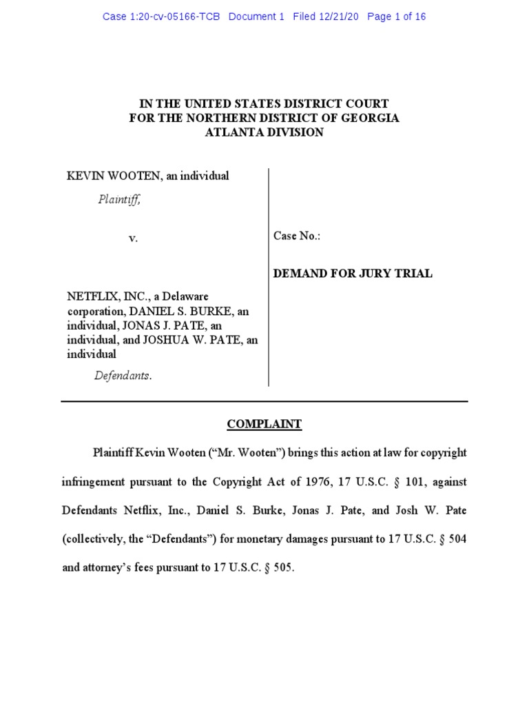 Netflix Lawsuit PDF Copyright Law Of The United States Damages