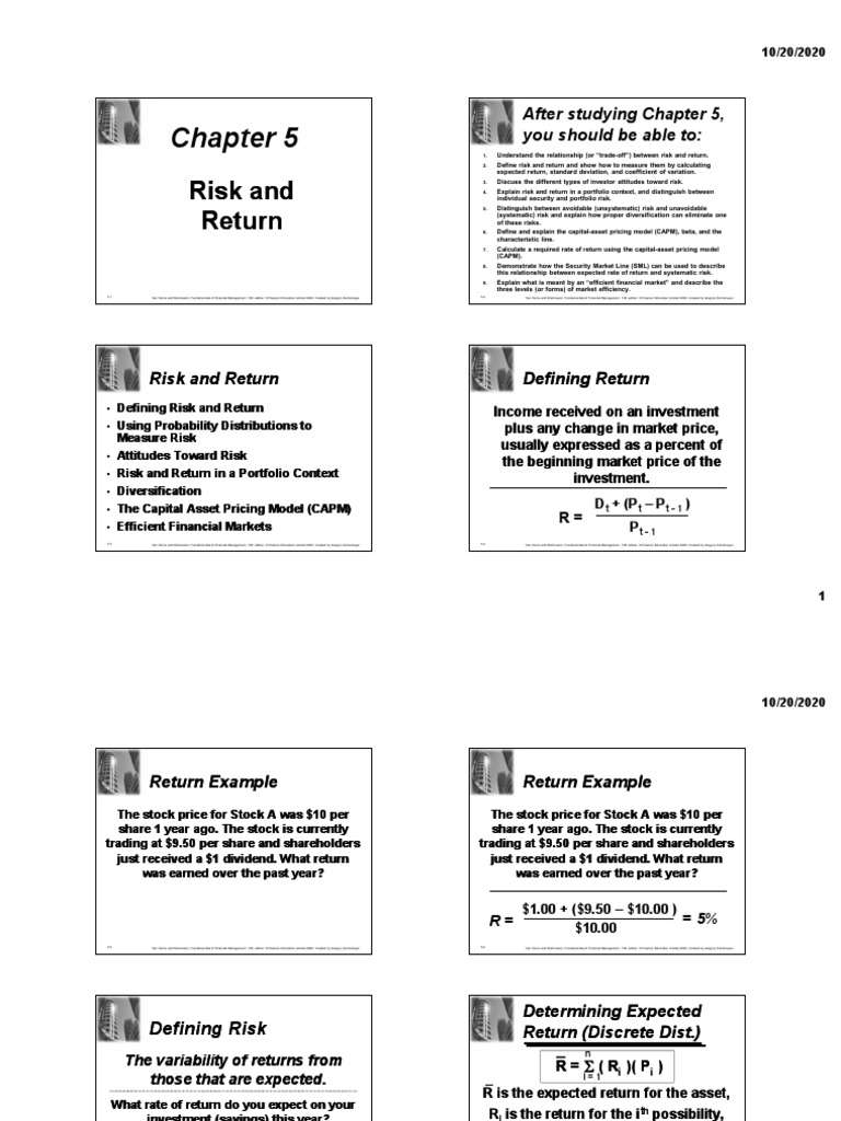 Chapter 5 (Risk and Return) PDF | PDF | Capital Asset Pricing Model ...