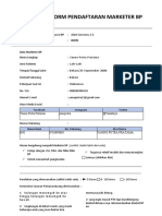 Form Pendaftaran Marketer - ALAM SARWONO