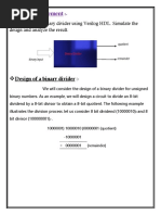 Problem Statement: Design of A Binary Divider