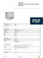 Product Datasheet: 10AX 250V Surface Mount One Gang Two Way Switch IP66