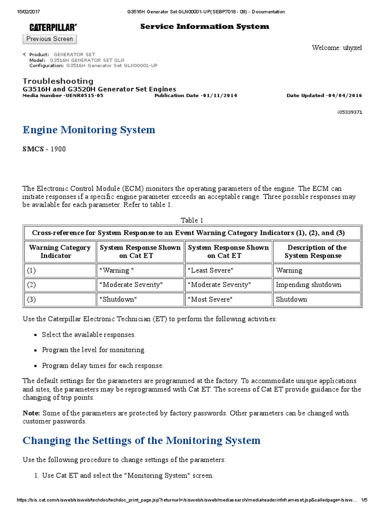 CAT 3516H Engine Monitoring System PDF Turbocharger Motor Oil