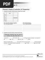 Worksheet 3: Present Simple & Adverbs of Frequency