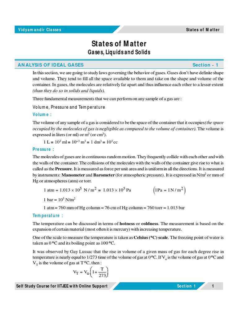 States of Matter PDF | PDF