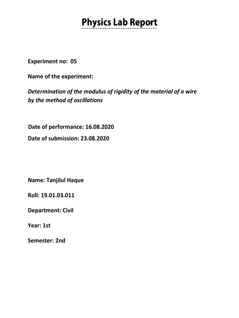 Experiment No: 05 Name of The Experiment | PDF | Social Science ...