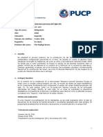 Literatura Peruana Del Siglo XIX: Letras Y Ciencias Humanas Especialidad: Lingüística Y Literatura