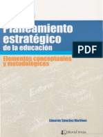 Para un planeamiento estratégico de la educación elementos conceptuales y ... - Eduardo Sánchez Martínez -