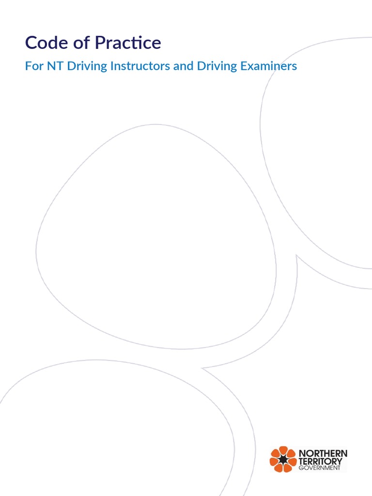Code of Practice For Driving Instructors in The Northern Territory ...