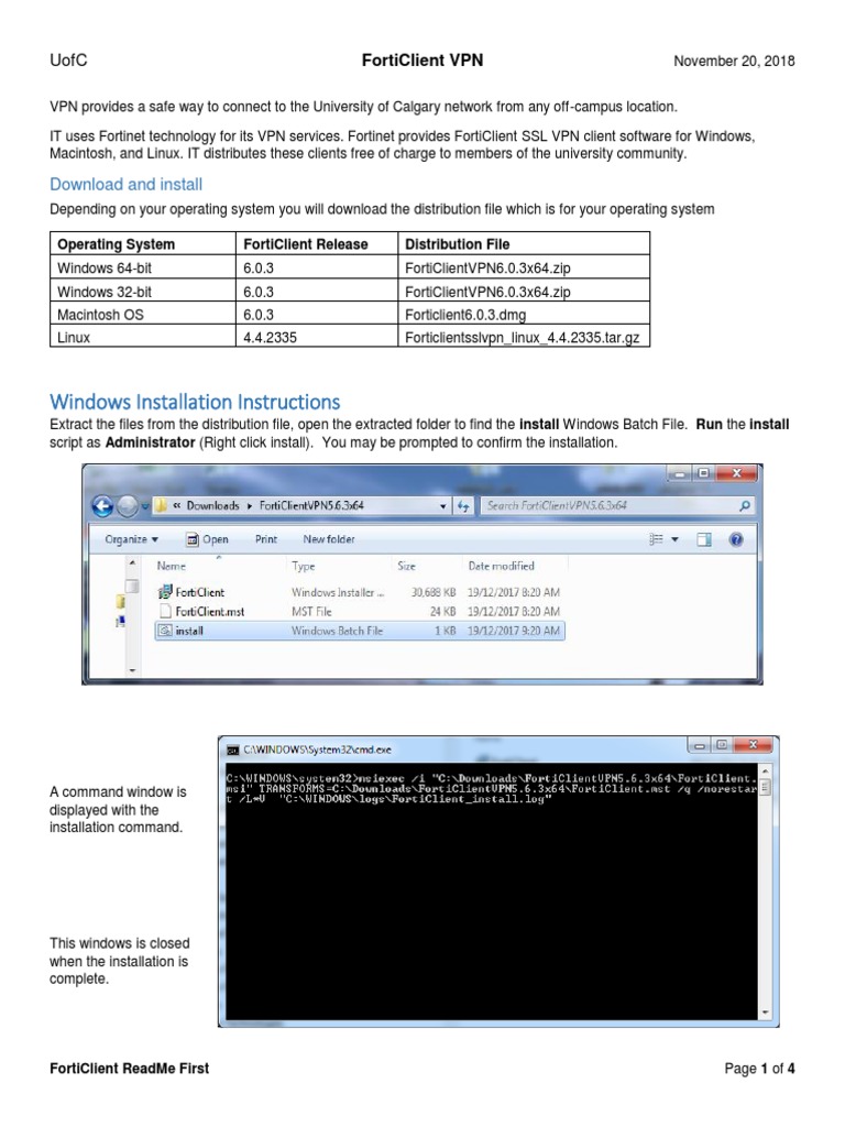 FortiClient ReadMe First PDF | PDF | Microsoft Windows | Operating System