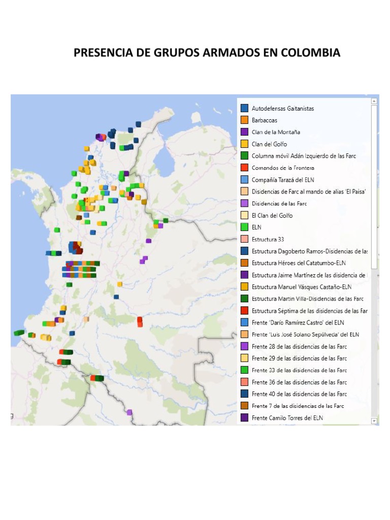 Mapa Presencia de Grupos Armados en Colombia 25-9-2020 | PDF