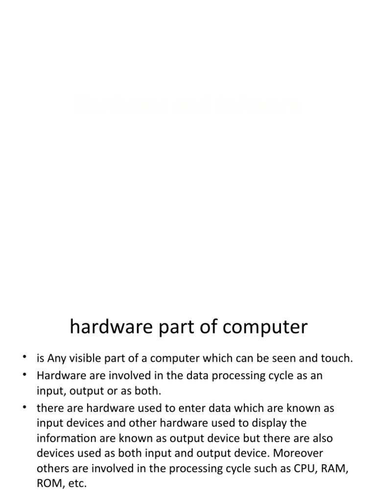 Understanding Computer Hardware and Software A Comprehensive Guide to
