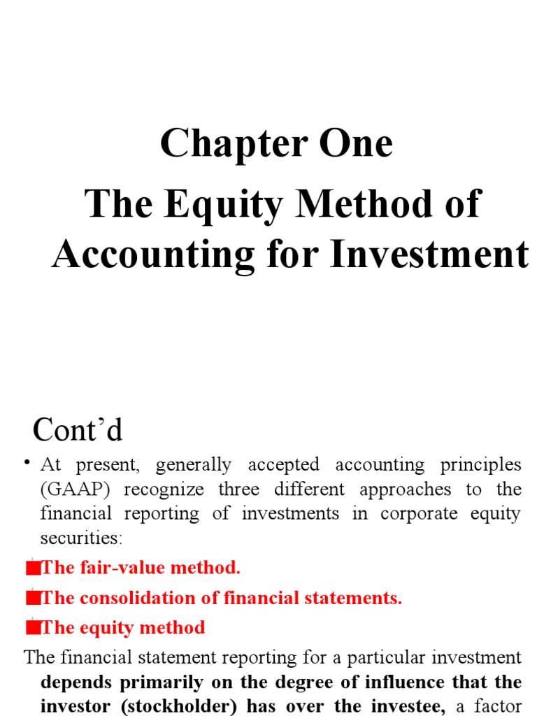 The Equity Method Of Accounting For Investments – MDNT