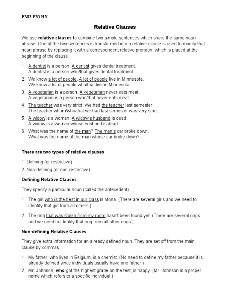 Understanding Relative Clauses | PDF | Pronoun | Clause