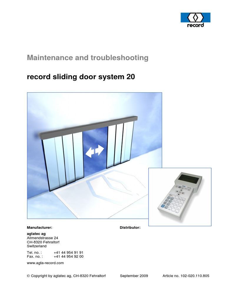 Maintenance and Troubleshooting: Record Sliding Door System 20 | PDF ...