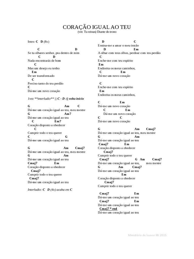Dá Me Um Coração Igual Ao Teu Pdf Religião E Crença