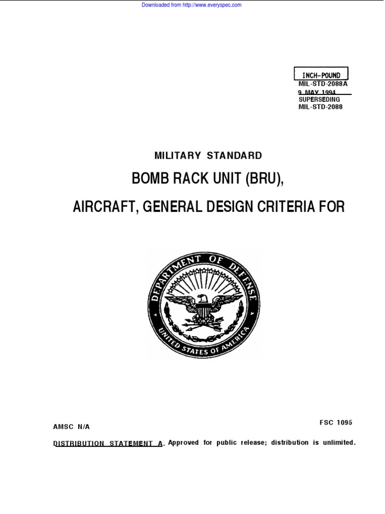 Bomb Rack Unit (Bru), Aircraft, General Design Criteria For Military