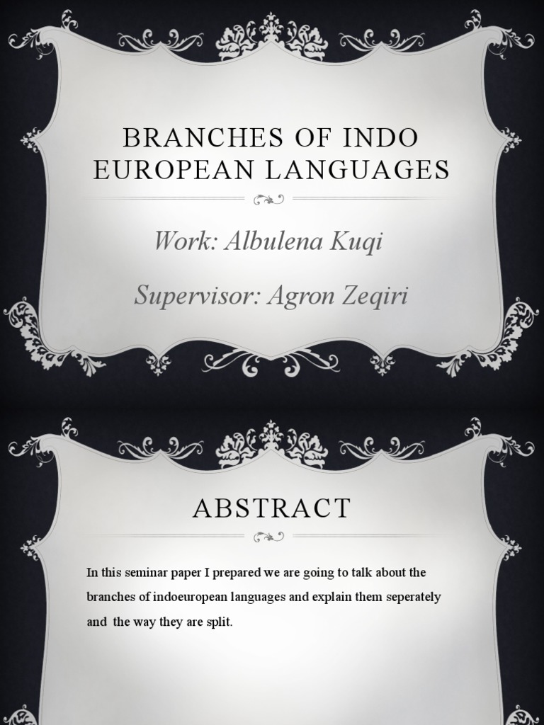 Branches of Indo European Languages PDF Celts Slavs