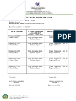 Individual Workweek Plan: Virgen Delas Flores High School