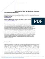 Thinking Allowed: Exploring A Poorly Understood Variable: An Agenda For Classroom Research On The Age Factor