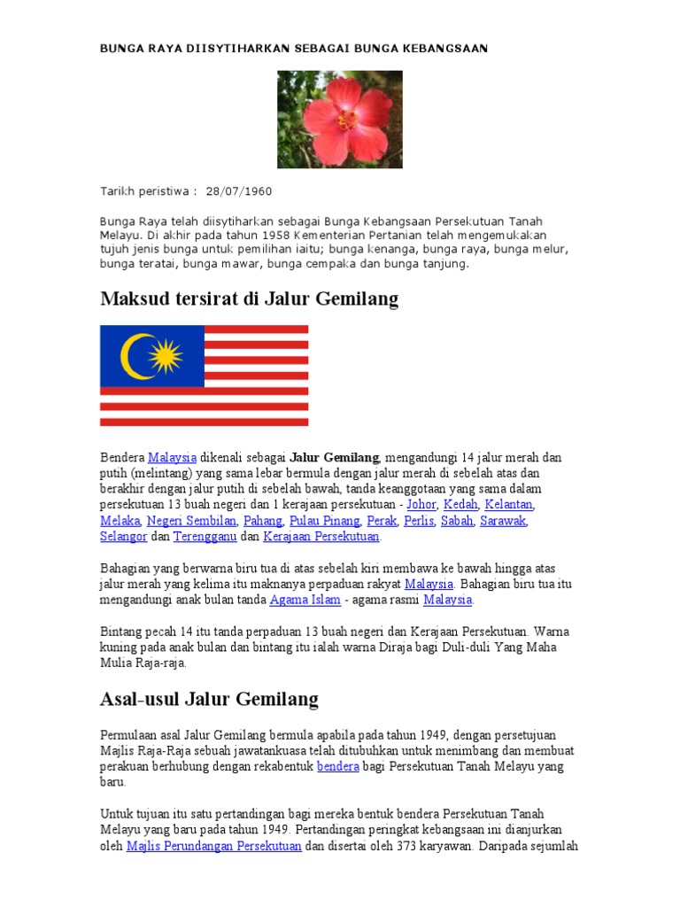 Bunga Raya Bendera Lagu | PDF