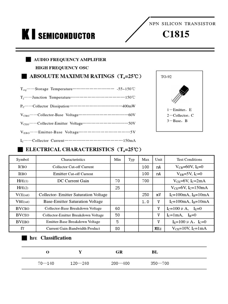 Datasheet - HK c1815 7307616 | PDF