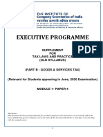 Executive Programme: Supplement FOR Tax Laws and Practice (Old Syllabus)