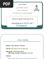 Introduction To MATLAB 7 For Engineers