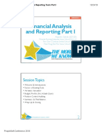 Session A - Financial Reporting Tools Part I