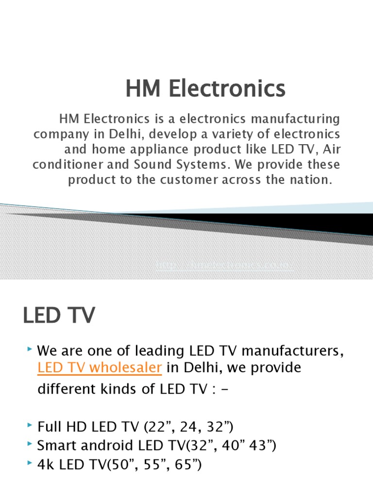 HM Electronics: LED TV Manufacturer in Delhi | PDF