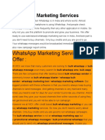 Whatsapp Marketing Services We Offer