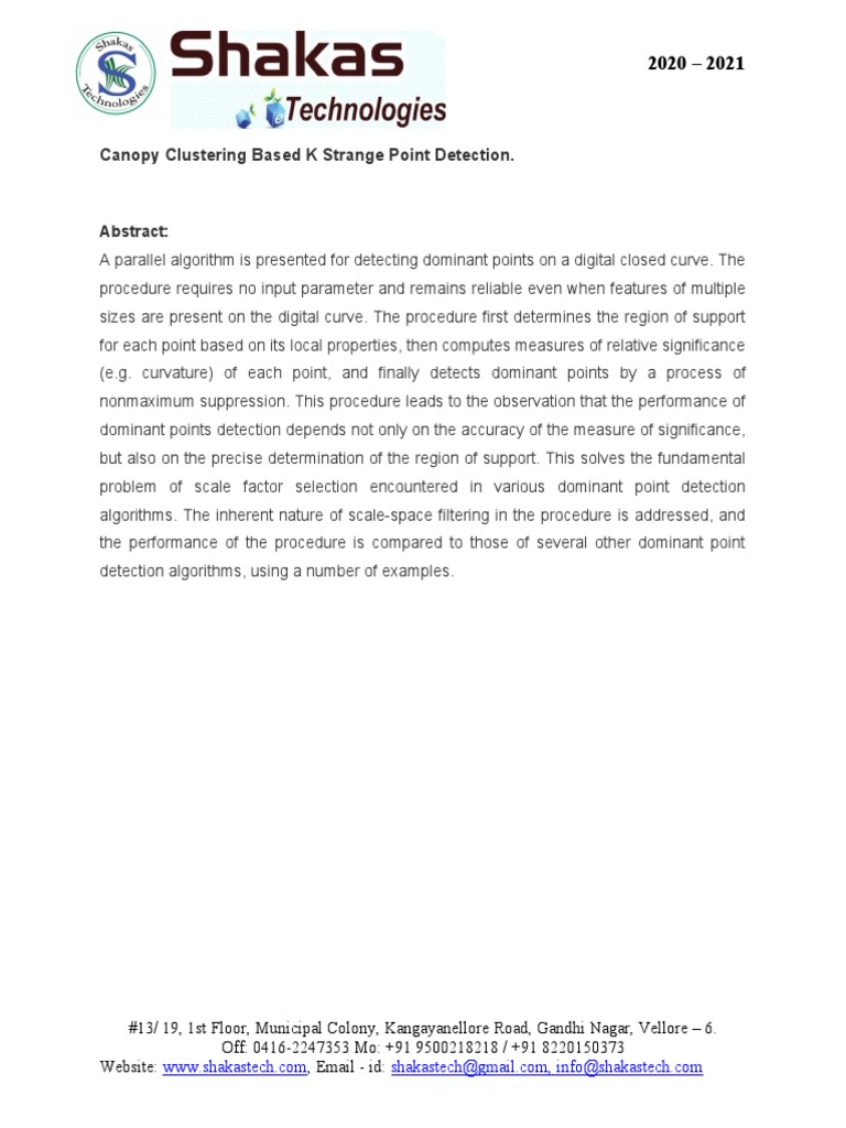 Canopy Clustering Based K Strange Point Detection. | PDF