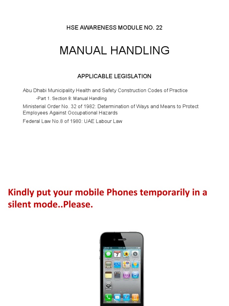 Manual Handling Hse Awareness Module No. 22 PDF Occupational