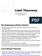 Plastic Limit Theorems: The Lower Bound Theorem The Static Method