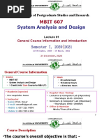 System Analysis and Design: MBIT 607