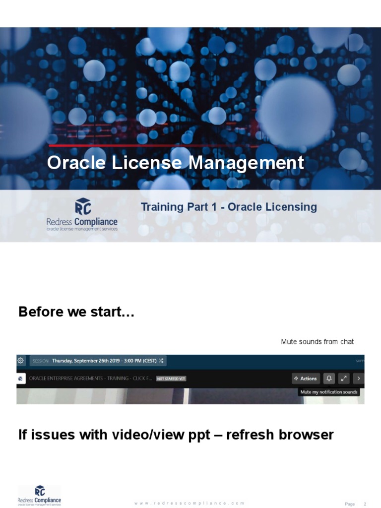 Oracle License Training Session1 | PDF | Backup | Multi Core Processor