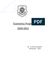 Economics Project 2020-2021: By: - G. Kishore Ganapathi Roll Number: - 12410