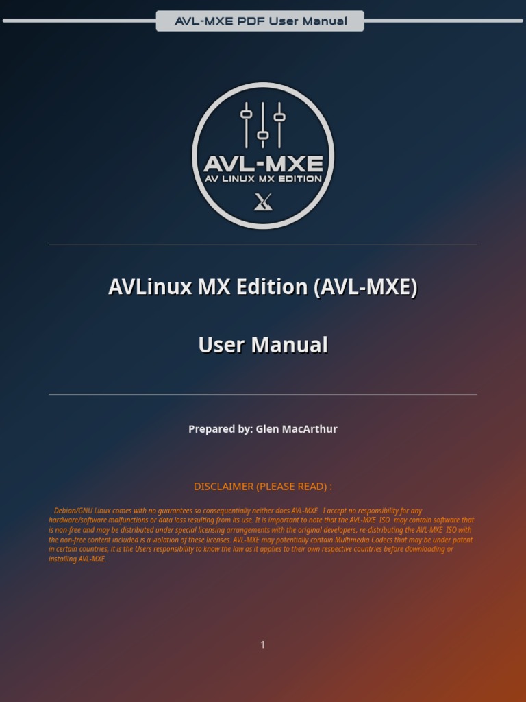 AVLinux MX Edition User Manual | PDF | Linux | Booting