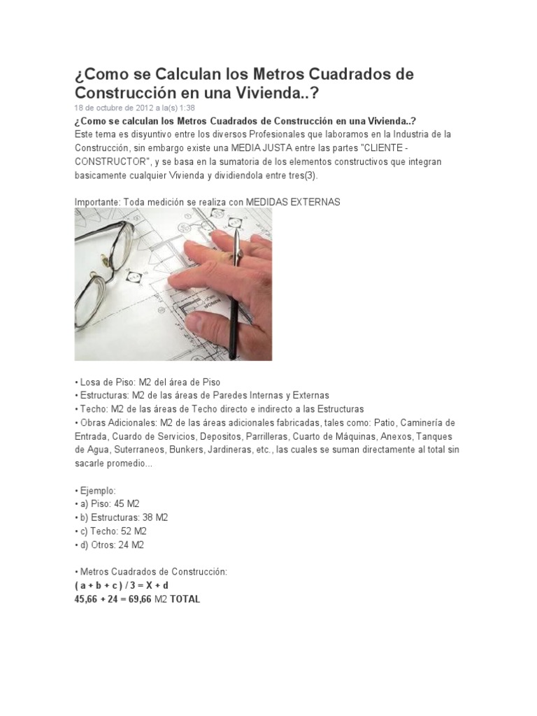 Como Calcular Metros Cuadrados de Una Vivienda | PDF