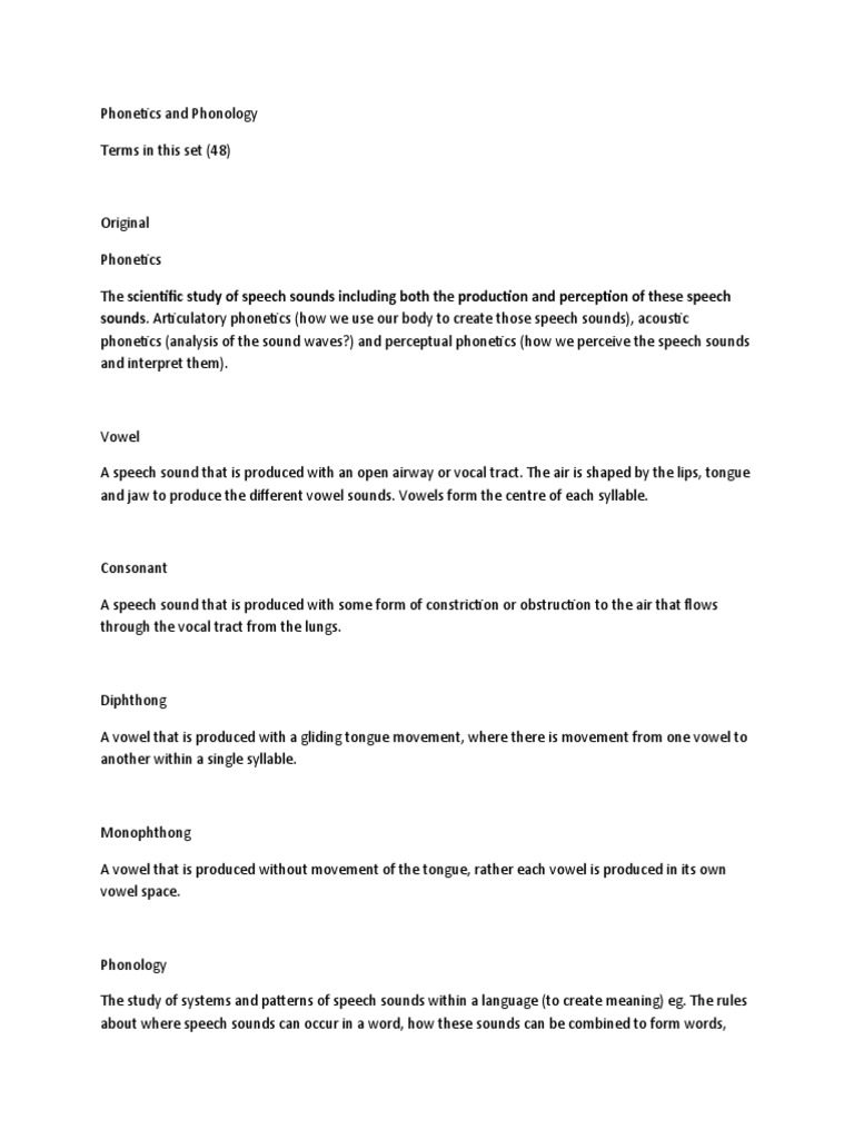 Phonetics and Phonology Explained | PDF | Syllable | Phoneme