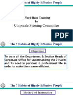 A Need Base Training By: Corporate Steering Committee