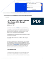 10 Graduate School Interview Questions (With Sample Answers) PDF