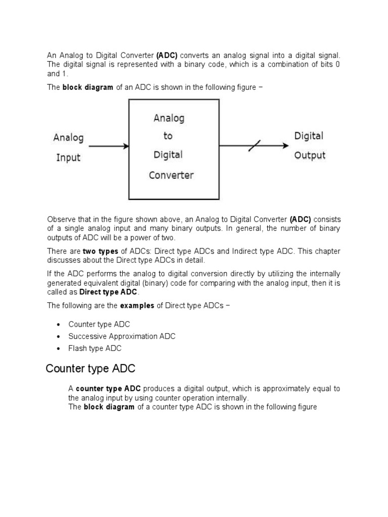 Types of Analog to Digital Converters | PDF | Analog To Digital ...
