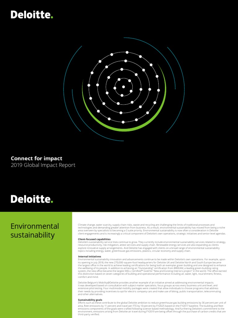 About Deloitte Global Report Environmental Sustainability 2019 | PDF ...